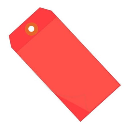 Box Packaging Self Laminating Tag #5 4-3/4L x 2-3/8W Red 100/Pack G26025